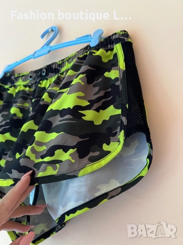 Камуфлажни дамски къси панталонки неон с ластик в кръста 🖤💚, снимка 3 - Къси панталони и бермуди - 51795935