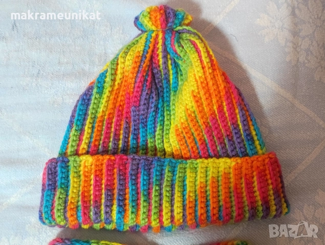 Лот шапка, ръкавици без пръсти, и лента за глава, нов, ръчно плетиво , снимка 6 - Декорация за дома - 52774173