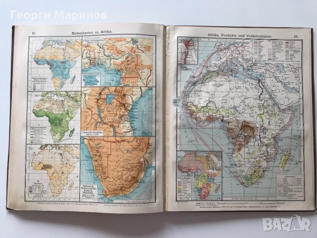 Атлас на света, география на търговията, 1907 г., Германия, снимка 12 - Антикварни и старинни предмети - 31293966