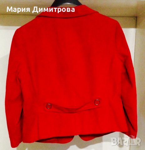 DKNY Donna Karan червено сако от памучно кадифе , снимка 5 - Сака - 39306486