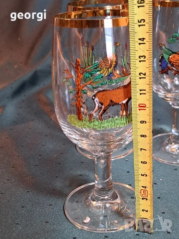 4 немски чаши с ловни мотиви 35/1, снимка 5 - Чаши - 54316062