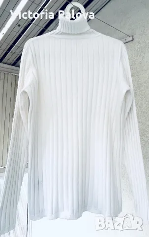 Елегантно  бяло поло високо качество, снимка 6 - Блузи с дълъг ръкав и пуловери - 49327363