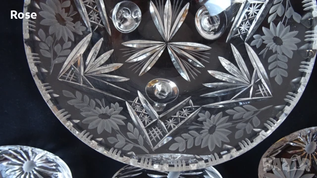 Винтидж  Ges Sechn BLEIKRISTALL Gepresst Оловен кристал от Германия. , снимка 10 - Сервизи - 51425265