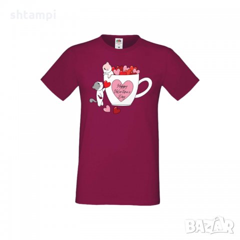 Мъжка тениска Свети Валентин Happy Valentines Day Cats On Mug, снимка 3 - Тениски - 35649862