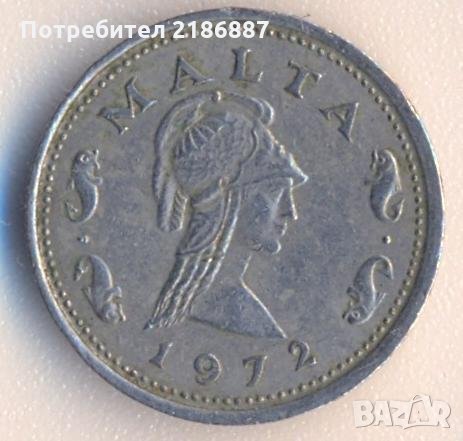 Малта 2 цента 1972, Атина, снимка 2 - Нумизматика и бонистика - 31783299