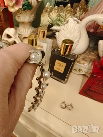 Масивен сребърен лот с перли, снимка 8 - Бижутерийни комплекти - 49132090