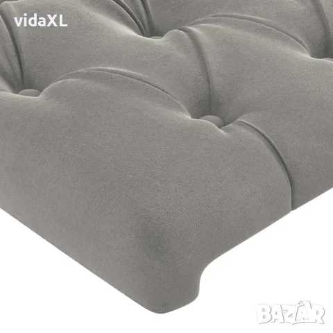 vidaXL LED горна табла за легло, светлосива, 160x7x118/128 см, кадифе, снимка 5 - Тоалетки - 56146658