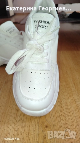 Бели дамски Маратонки, снимка 2 - Маратонки - 54290017