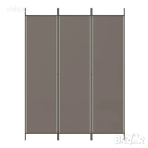 vidaXL Параван за стая, 3 панела, антрацит, 150x200 cм, текстил, снимка 3 - Паравани - 56147186