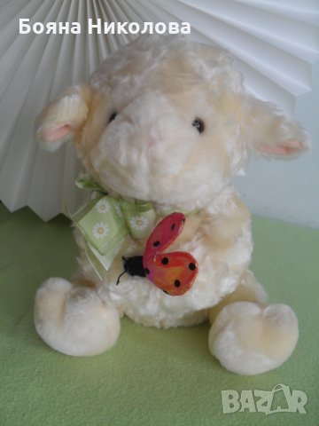 Плюшена овца с калинка - нова, идея за пролетен подарък, снимка 1 - Плюшени играчки - 31229839