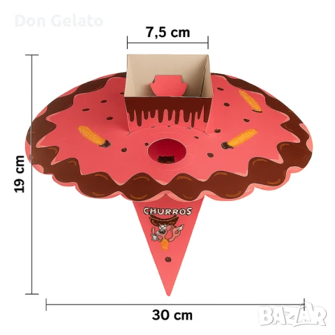 Кутия за чурос Сомбреро с място за сос, снимка 5 - Други - 51268224