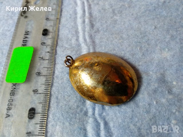 ЗЛАТИСТА МАСИВНА БРОНЗОВА с ЕМАЙЛ и ИСКРЯЩИ ФАСЕТИРАНИ КРИСТАЛИ АРТ ВИСУЛКА МЕДАЛЬОН с ГУЩЕРЧЕ 37006, снимка 4 - Колиета, медальони, синджири - 40684980