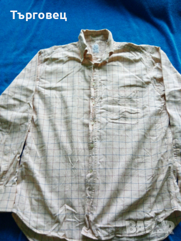 Бежова риза-каре-100% памук
