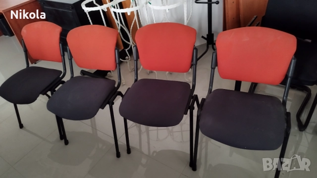 Стол - посетителски офис столове текстилна дамаска  4бр., снимка 6 - Столове за офис - 52108606