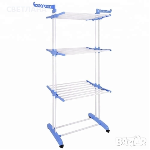 Сгъваем сушилник за дрехи на колелца – практична стойка за сушене на пране, снимка 15 - Други стоки за дома - 51469515