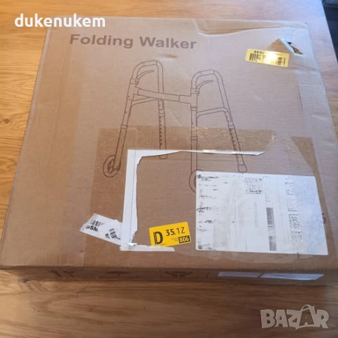 Лека сгъваема проходилка с колелца, регулируема височина, алуминиеви дръжки и тригер функция, снимка 9 - Други стоки за дома - 52466225