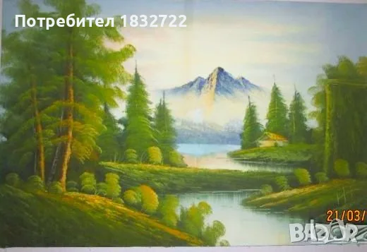 Предлагам картини с пейзажи с размери 90 см х 120 см., снимка 3 - Картини - 56037538