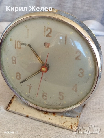 Стар механичен будилник SHANGHAI CHINA рядък за части ремонт КОЛЕКЦИЯ 44050, снимка 4 - Антикварни и старинни предмети - 51952657