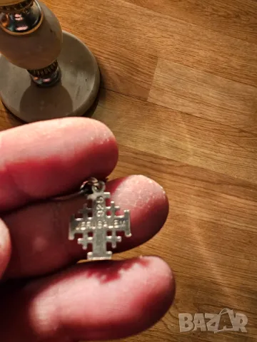 сребърен  йерусалимски кръст и сребърно синджирче за да те пази и закриля сребро, снимка 3 - Други - 49534046
