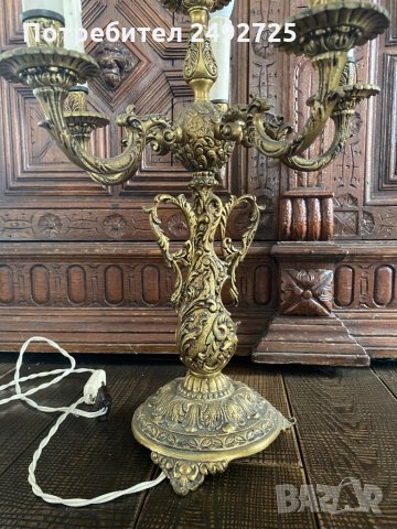 ✅лампа настолна барок , бронз, снимка 2 - Антикварни и старинни предмети - 35063321