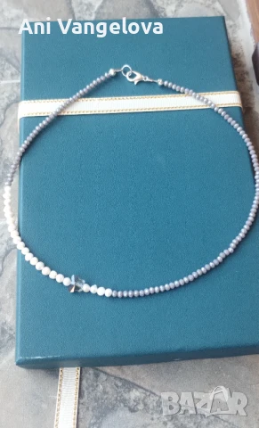 Колие-чокър с естествени перли, снимка 6 - Колиета, медальони, синджири - 50962073