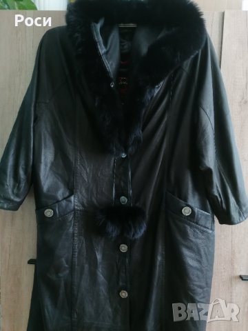 Кожено манто LEDERLAND с качулка 2ХЛ/3ХЛ, снимка 2 - Палта, манта - 42561501