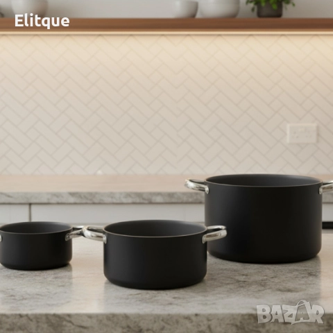 Алуминиева тенджера с мраморно покритие и капак – здравословно готвене без загаряне, снимка 3 - Съдове за готвене - 52503182