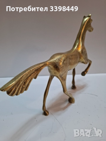 Винтидж месингова статуетка на кон , снимка 7 - Статуетки - 52681356