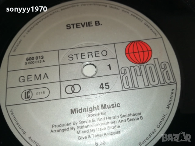 STEVIE B.ПЛОЧА ВНОС ОТ АНГЛИЯ 2608251609, снимка 4 - Грамофонни плочи - 51497823