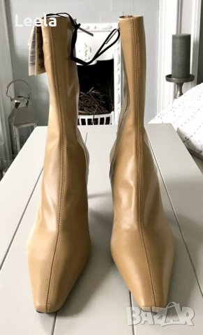 Боти от телешка кожа ZARA, снимка 3 - Дамски боти - 37918711