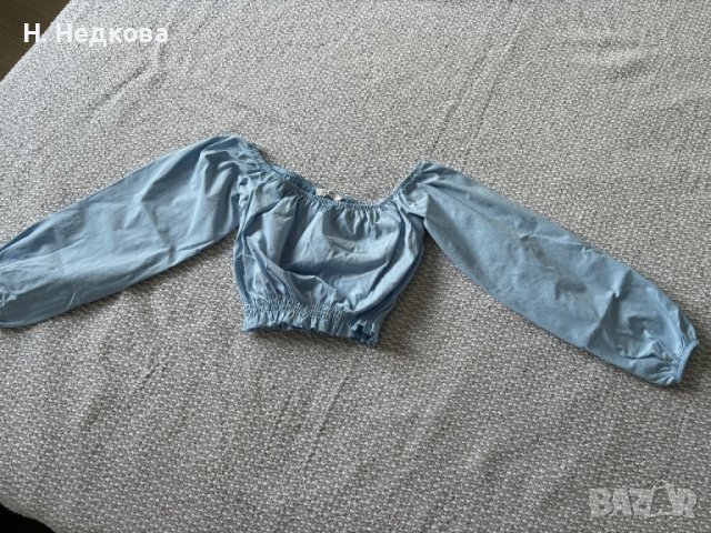 Reserved синя блуза, снимка 6 - Блузи с дълъг ръкав и пуловери - 44784054