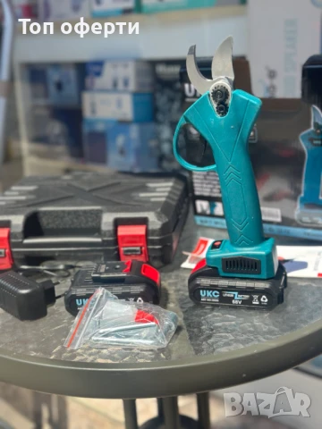 Акумулаторна ножица за клони UKC 8500 – 68V, 2 батерии, 25 мм рязане, 42 мм отваряне, ключ и зарядно, снимка 8 - Други инструменти - 51176513