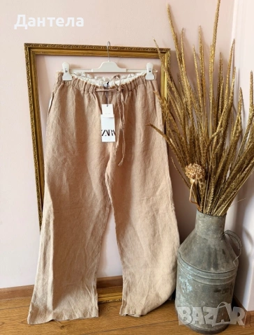 Ленен панталон Zara: “Тихият лукс за твоето лято 🌿“, снимка 6 - Панталони - 54158735