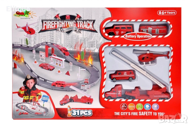 Състезателен пожарникарски комплект Firefighting Track – 31 части, снимка 6 - Други - 52787198