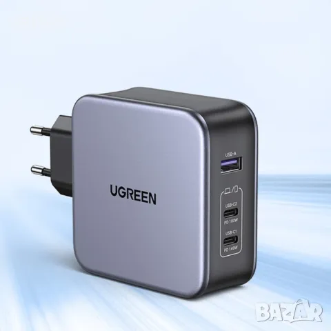 Ugreen Nexode GaN Fast Wall Charger 140W - захранване за ел. мрежа за лаптопи, смартфони , снимка 6 - Оригинални зарядни - 47698349
