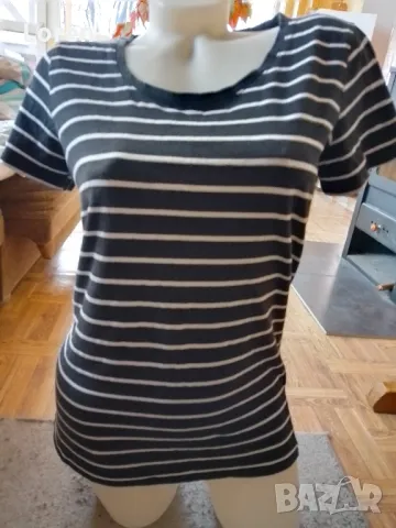 Тениска на бели и черни раета, снимка 5 - Тениски - 49163481