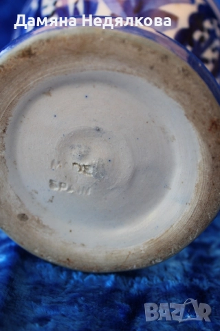 синя испанска ваза, снимка 4 - Вази - 51539141