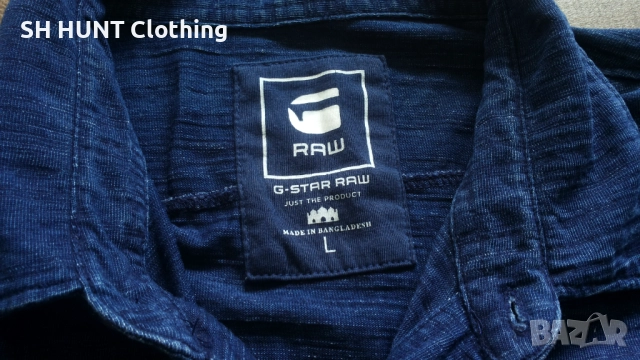 G-STAR VAN JONES INDIGO SHIRT Размер M - L мъжка еластична риза 12-60, снимка 11 - Ризи - 52795013