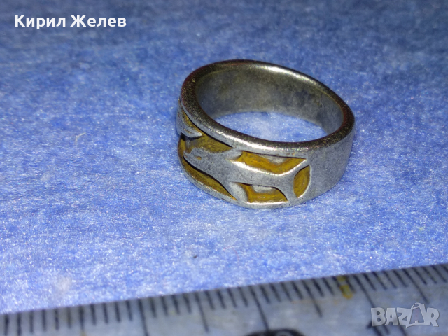 СТАР ВИНТИДЖ СРЕБЪРЕН ПРЪСТЕН Тип ХАЛКА СРЕБРО 925 с ДВЕ ДЕЛФИНЧЕТА 43780, снимка 9 - Пръстени - 44661696