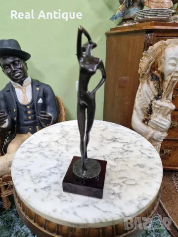 Страхотна антикварна колекционерска бронзова пластика фигура статуетка , снимка 2 - Статуетки - 49488640