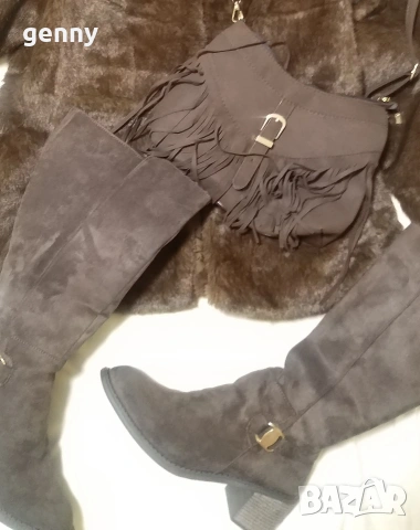 Нови ботуши 40н и чанта, цената е обща 29€