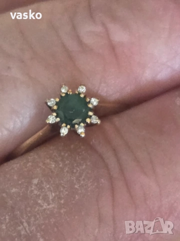 Злато+брилянтчета+изумруд 2.9грама