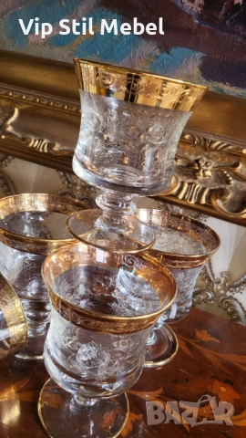 Италиански кристални чаши Мурано , снимка 2 - Чаши - 54082961