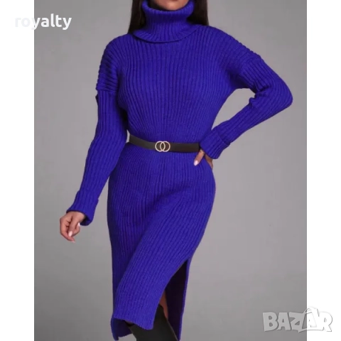 Плетена рокля поло под коляното Различни цветове 