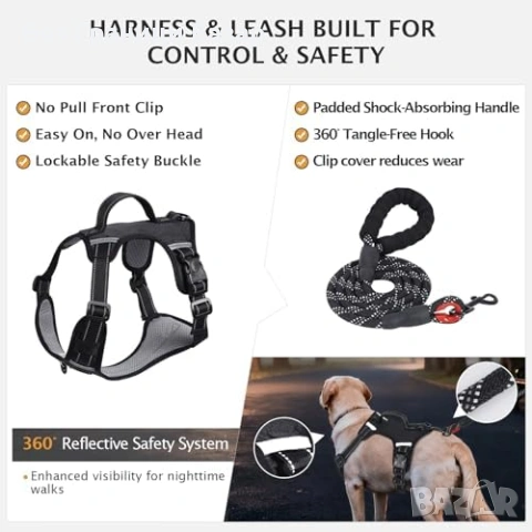 Нов Комплект нагръдник за куче с каишка, колан и защитна лента за разходка с AirTag съвместимост, снимка 3 - За кучета - 54142763