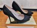 Дамски черни обувки на ток, снимка 1 - Дамски елегантни обувки - 42044349
