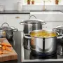 Комплект тенджери Cheffinger – 8 части инокс с капаци, за всички видове котлони, снимка 4