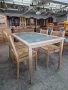 К-т Масивна Трапезна Маса с 4бр.Ратанови Столове -внос от Германия!, снимка 4