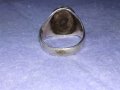 Стар АНГЛИЙСКИ СРЕБЪРЕН СКЪПОЦЕНЕН ПРЪСТЕН СРЕБРО ВИСОКА ПРОБА с РЪЧНО ШЛИФОВАН ЧЕРЕН ОНИКС 40637, снимка 10