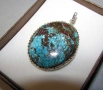 925 сребърно колие с голям тюркоаз 60 карата, снимка 2
